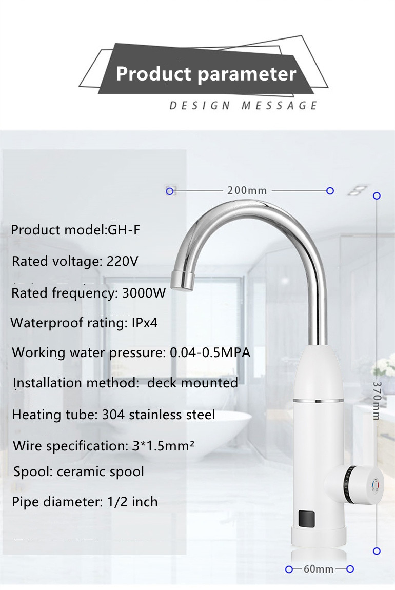 Deck Mounted Instant Digital Control Electric Faucet 2-3L/Min Capacity LVD