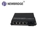 AC 240V Single Mode dual Fiber To Ethernet Media Converter 4 Port 10 100 1000M