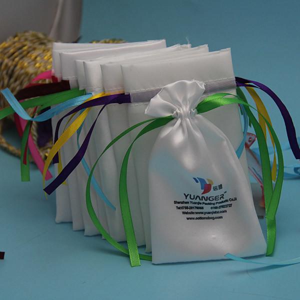 Buy cheap Custom Satin Drawstring Bags , Drawstring Silk Jewelry Pouches For Hair Packing from wholesalers
