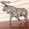 Buy cheap Large outdoor animal art decoration abstract hollow buffalo stainless steel sculpture from wholesalers