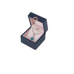 Blue Four-Leaf Clover Luxury PU Leather Jewelry Box with Custom Logo and Hot