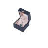 Buy cheap Blue Four-Leaf Clover Luxury PU Leather Jewelry Box with Custom Logo and Hot Stamping from wholesalers