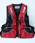 100N Red Water Sport Fishing Life Jacket With Oxford Nylon Adult Rigid Foam