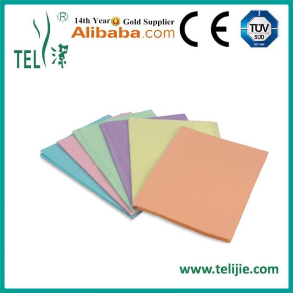 Buy cheap 4ply 33cmx45cm Disposable Paper Bibs Rainbow Colors from wholesalers
