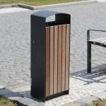 Rectangle 250mm Width 30L Outdoor Wooden Trash Can