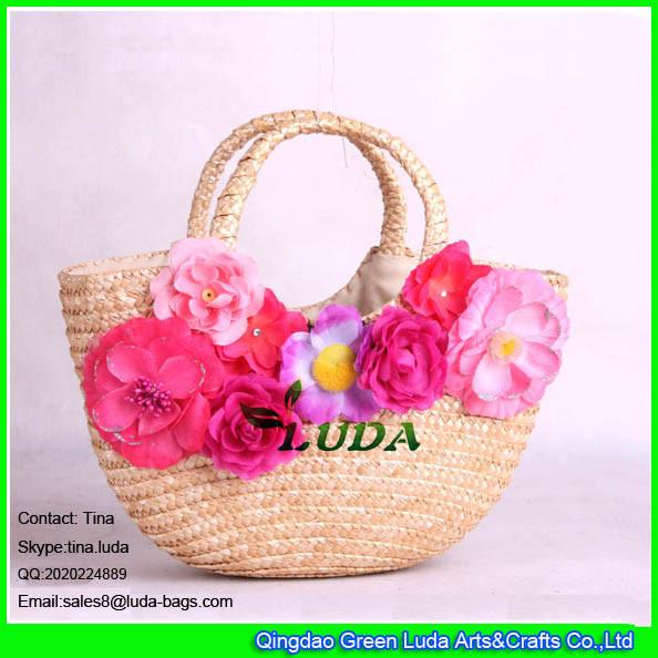 Buy cheap LUDA kids bags wholesale straw bag girl straw handbags with beautiful flower from wholesalers