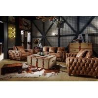 Buy cheap Dark Brown High End Soft Leather Sofa High Density Foam / Sponge For Living Room product
