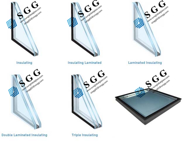 Top quality 6mm+12A+6mm clear tempered glass