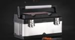 590 * 280 * 265 MM ABS Stainless Steel Hand Trolley Case 2 Chrome Latches With