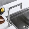 Buy cheap High Arc PEX Hose Single Lever Kitchen Faucet With Sprayer Flexible Kitchen Sink Tap from wholesalers