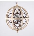 Rustic Iron and Wood Global Shape crystal chandelier (WH-CI-85)