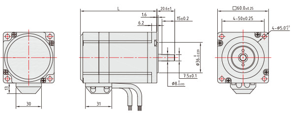 2.1N.M 1.8 Degree Nema 24 60mm Bipolar Stepper Motor