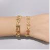 Buy cheap Ring Style Hollow Gold Flower Bracelet 304 316 316L Stainless Steel Adjustable Bangle from wholesalers