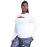 Buy cheap Thumb Hold Hollow Out Front Womens Sports Sweatshirt Large Size from wholesalers