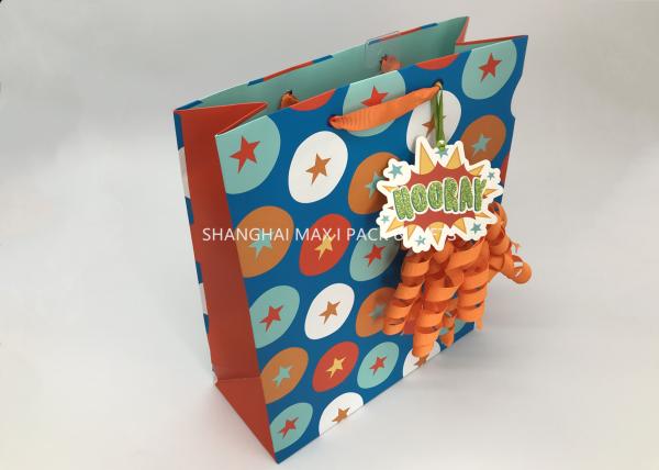 Buy cheap Kids Mini Extra Large Xmas Gift Bags , Blue / Brown Unique Children'S Christmas Gift Bags from wholesalers