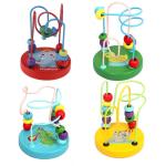 Montessori Wooden Toys for Kid Wooden Circles Bead Wire Maze Roller Coaster