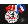 Buy cheap Red / White / Blue Ribbon Custom Sports Medals For Skating , Skiing Events from wholesalers