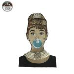 Buy cheap Beautiful Woman 3D Custom Woven Badges , Pearl And Rhinestone Applique For Work Blouse from wholesalers