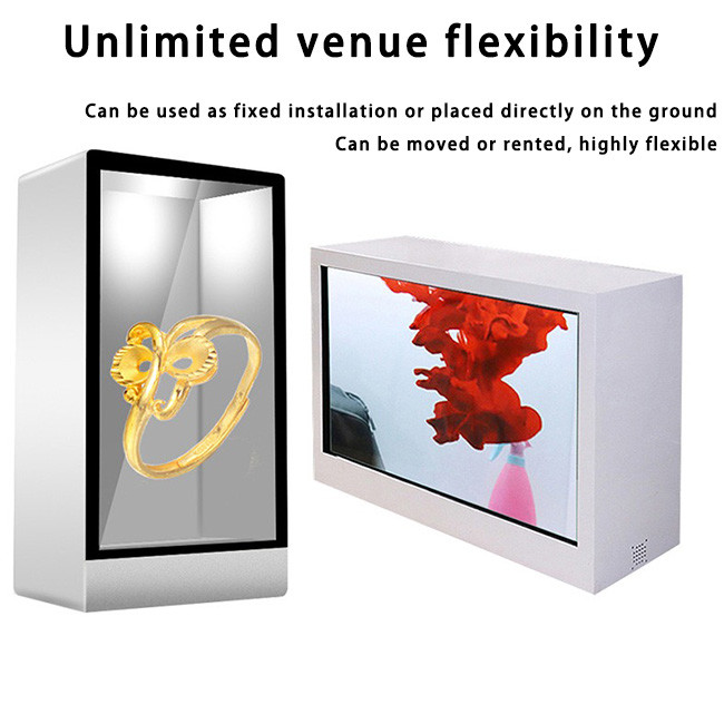 32" 43" 49" 55" 65" Transparent LCD Display Box High Resolution Touchscreen