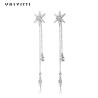 Buy cheap 73.5mm 0.1oz Sterling Silver Jewelry Earrings S925 Silver Star Diamond Tassel Earrings from wholesalers
