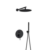 Buy cheap Classical Matt Black In Wall Shower Faucet Rainshower Concealed In Wall Brass product