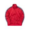 Buy cheap Custom Men Cotton Polyester Raglan Sleeve Doped Striped Ribbon Zip Slim Fit Sports Tracksuit from wholesalers