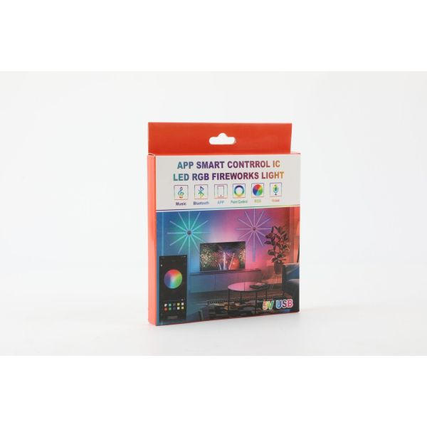 5V 2.4G Remote APP Control SMD5050 RGBIC LED Firework Lights For Room Party Christmas Deco