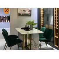 Buy cheap OEM Luxury White Marble Dining Table Easy Maintenance SGS Approved product