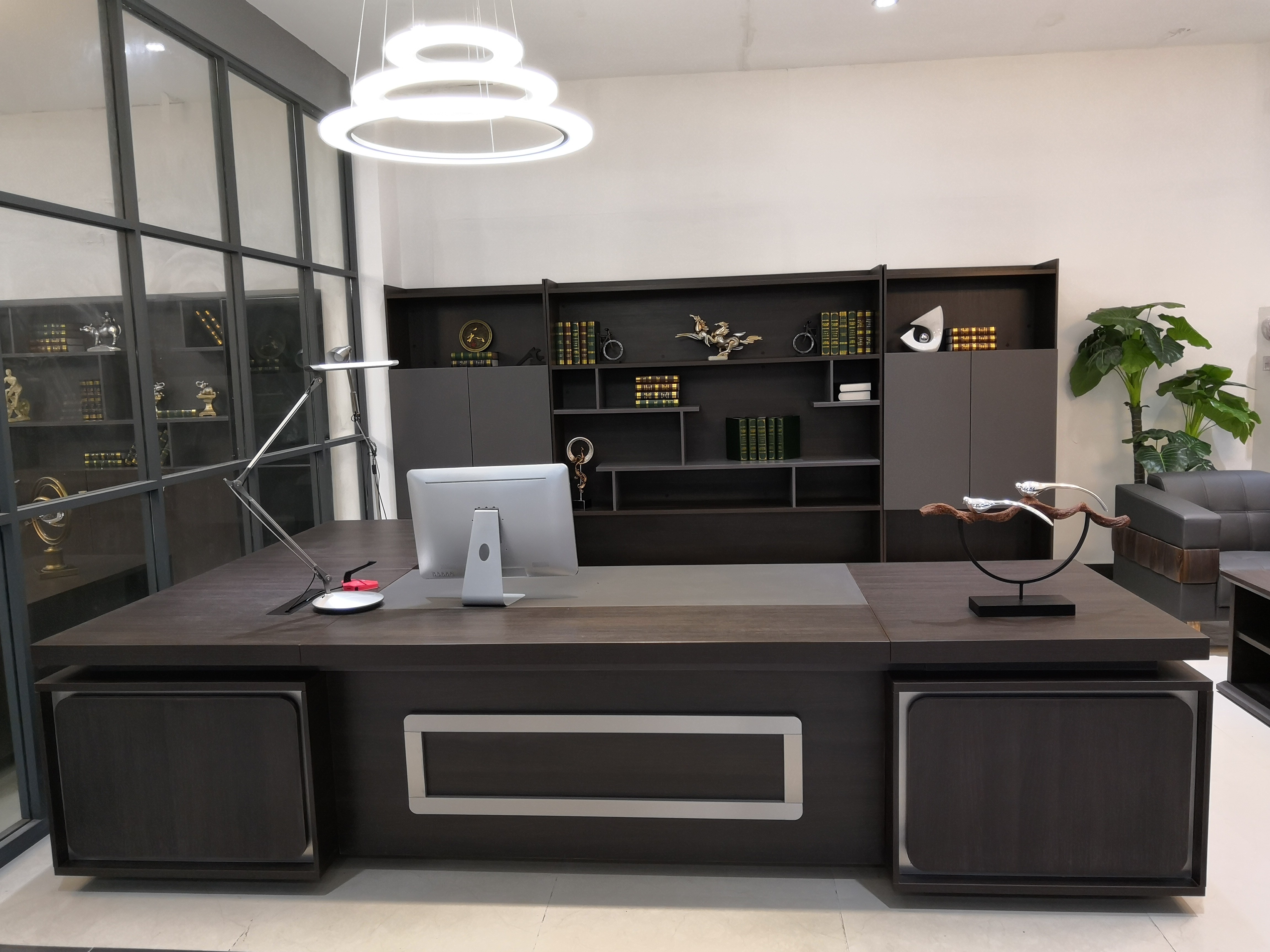 Dark Series Large Office Desk , Contemporary Office Desk OEM / ODM Accepted