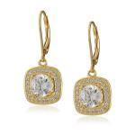 Customized 925 Sterling Silver Jewelry Earrings Round Cubic Zirconia Hoop