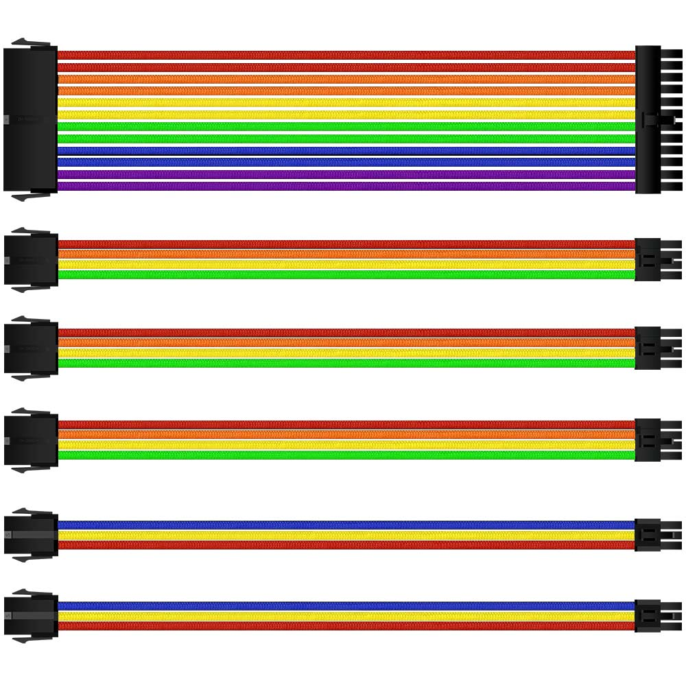 High Quality Insulation Sleeving Wiring Harness PET Braided Cable Sleeve Extension Power Supply Cable Kit 18AWG ATX 1*24pin Set
