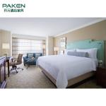 Hotel Resort Bedroom Furniture Sets Rattan Solid Wood Material