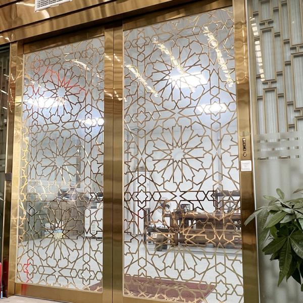 Buy cheap PVD Color Stainless Steel Screen Partition Living Room Divider With Tempered Glass from wholesalers