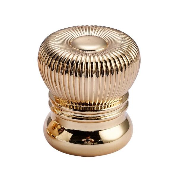 Buy cheap OEM Art Stripe Simple Cylindrical Zamac Perfume Bottle Gold Cap For Glass Bottle from wholesalers