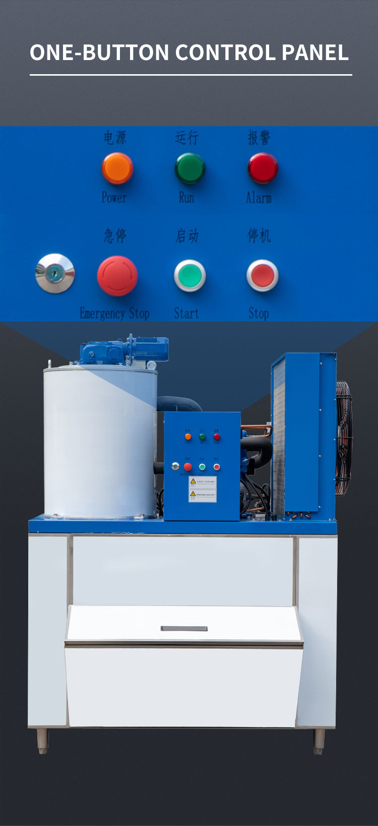 R404A Modular Ice Flaker 1.0T/24h Commercial Snow Ice Machine Fresh Salt Water