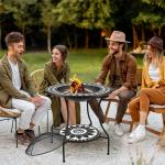 Customized Logo Stocked Outdoor Garden Bonfire Camping Portable Round Wood