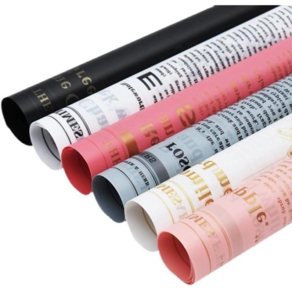 Buy cheap Yuqin waterproof, popular online celebrity, simple herbal plant flower wrapping paper, floral art, bouquet packaging materials, gift presents from wholesalers