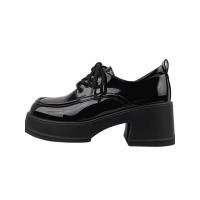 Buy cheap Fashion Black Flat Loafer Shoes With Heels Height 4CM product