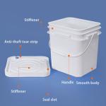 PP Square Shape 5 Gallon Paint Pail Transparent Food Grade Plastic Bucket With