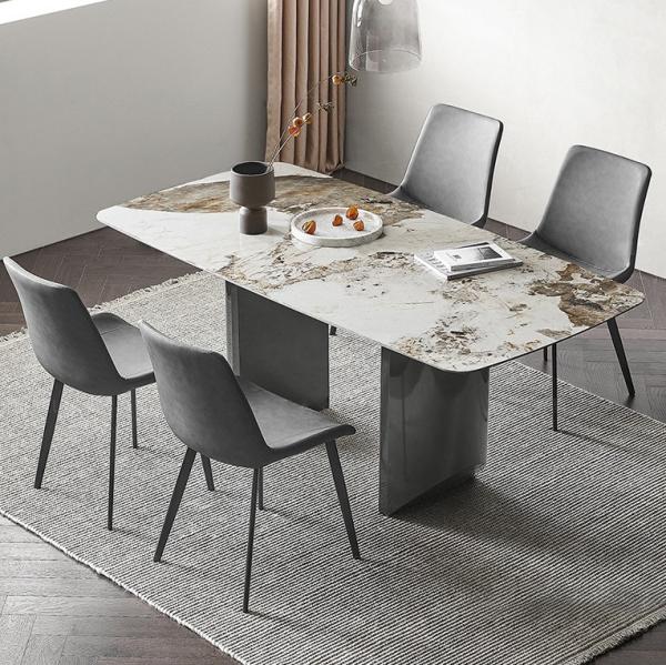 Buy cheap Simple Stainless Steel Marble Villa Square Dining Room Table from wholesalers