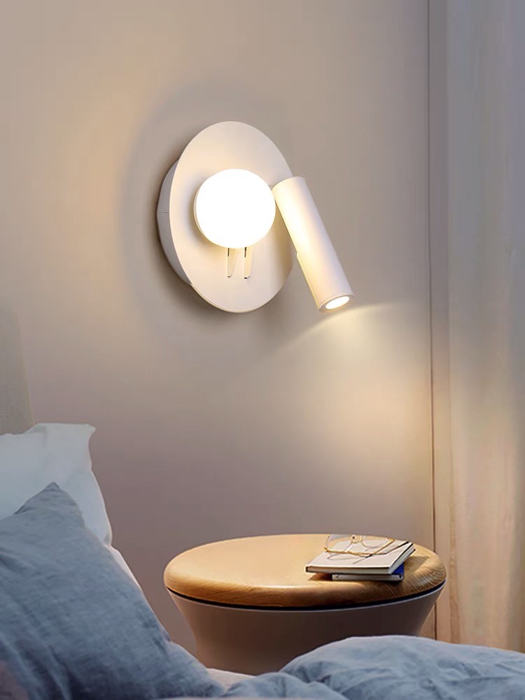 Bedside reading wall lamp acrylic ball Nordic bedroom bed board light living Bedhead wall light for hotel