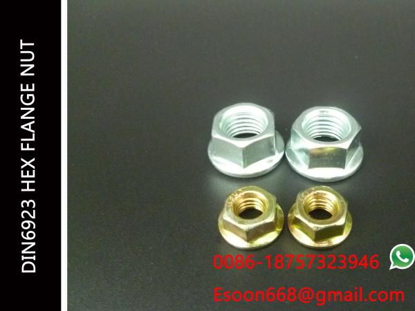 DIN6923 Hex Flange nut DIN EN 1661 Yellow AND White Zinc Plated M3-M48 Size