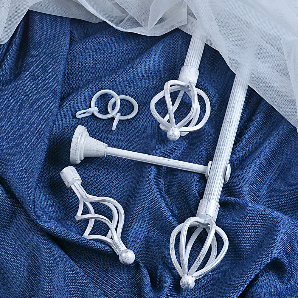 Windows Home Decoration Pipe Curtain Rods With Accessories 2m 2.5m White Sliver