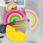 Rainbow Pop Shoulder Purse Fidget Toys Bag Sensory Silicone Rainbow Clouds