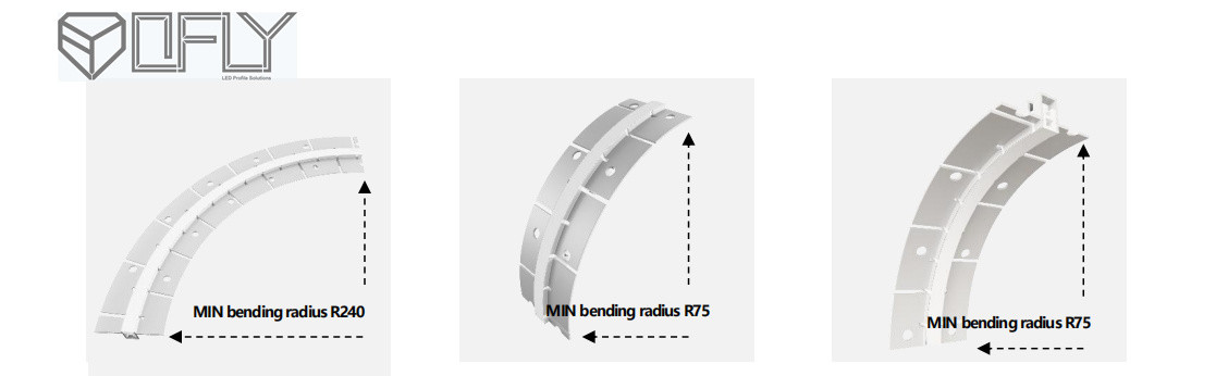 YD-5015 Bendable Drywall Plaster LED Profile 50x15mm Oblong Anodized for Frameless Wall Light