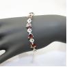 Buy cheap Sterling Silver Created Garnet Clear CZ Diamonds Tennis Bracelet(B02GARNET) from wholesalers