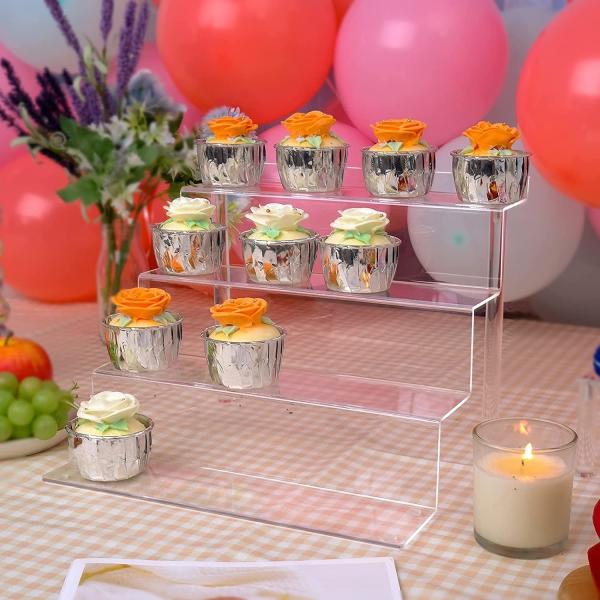 Buy cheap 12x1.8x9in 4 Steps Acrylic Cupcake Stand For Supermarket from wholesalers
