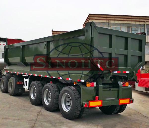 Buy cheap 40 Ton Load Semi Dump Trailers 25 Cbm Effective Volume 12.00R20 Tyre from wholesalers
