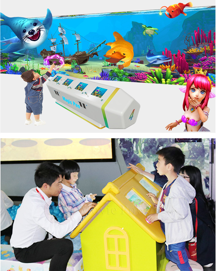 Multiplayer 3d Interactive AR Projector Indoor Children Painting Game Machine