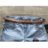 Buy cheap Fashion Ladies Denim Jeans / Light Blue Denim Jeans Belted Push Up Bermuda TW73252 from wholesalers